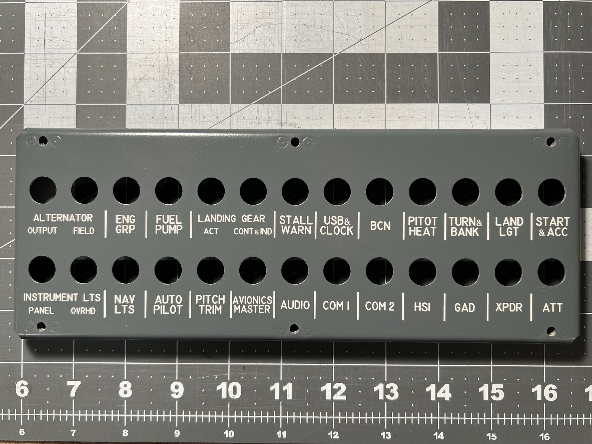 Powder Coated and Laser Etched Aircraft Panel