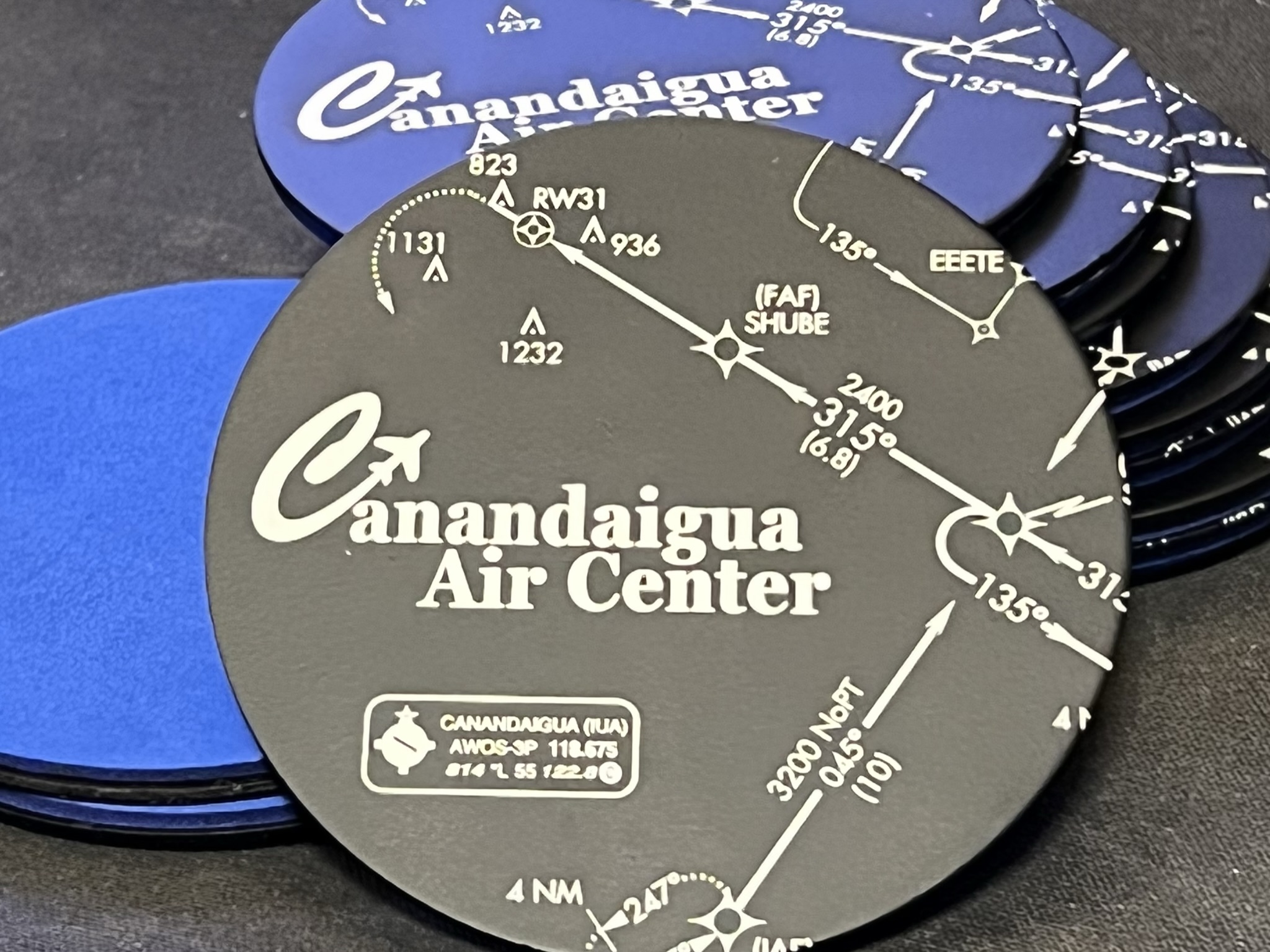 Powder Coated and Laser Etched Coaster